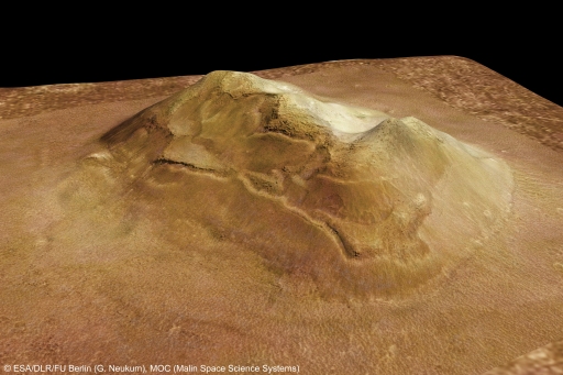 3D computer-generated model of the 'Face on Mars' mesa