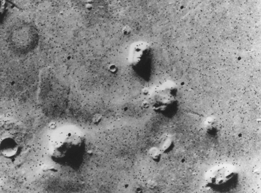 The 'Face on Mars' photo captured by NASA's Viking 1 orbiter on 25 July 1976